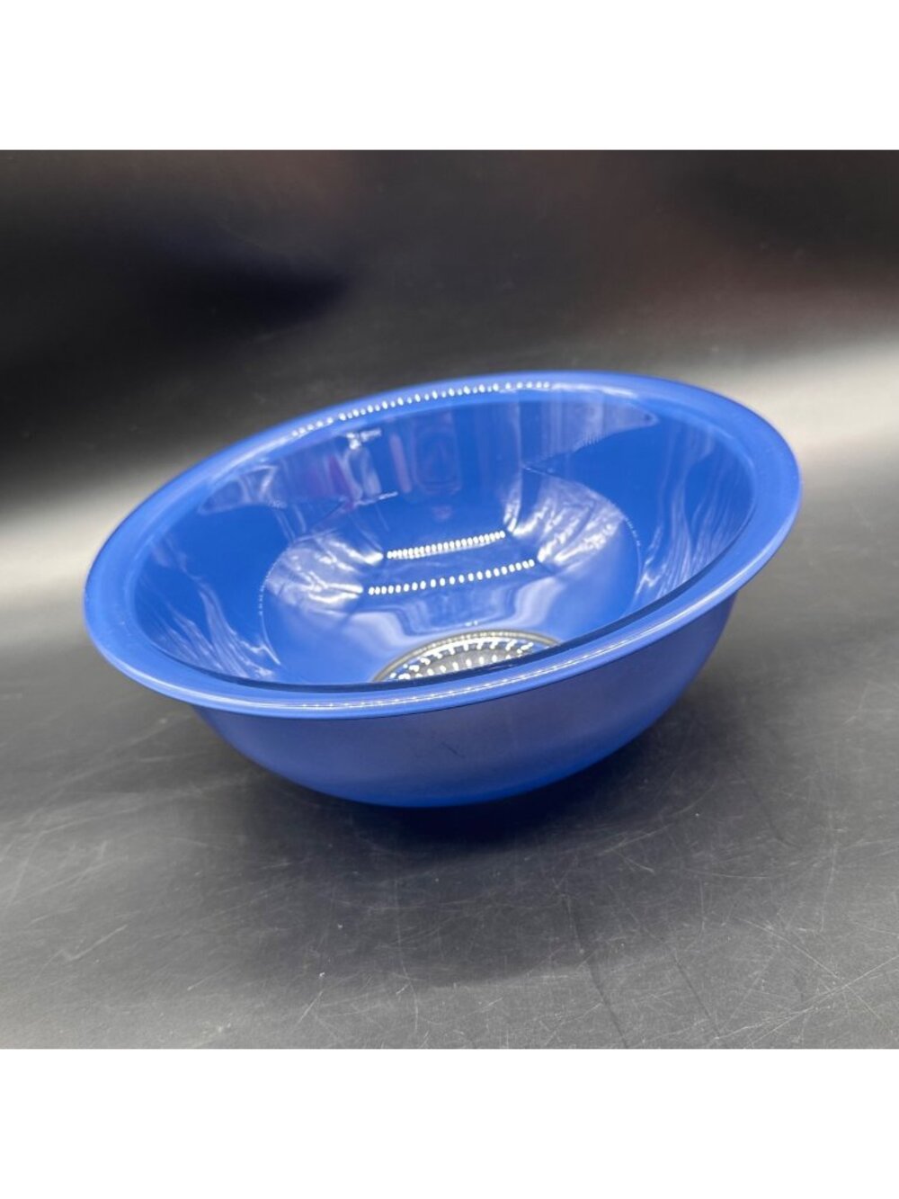 Vintage Pyrex Mixing Bowl Blue Glass 325 Made In USA 1980s Retro Serving 2.5L